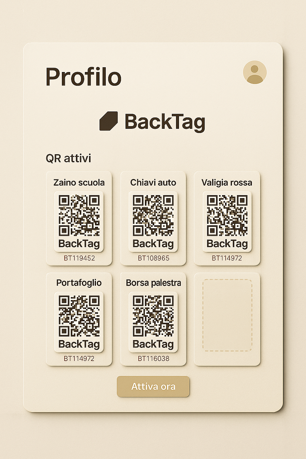 Kit adesivi QR BackTag